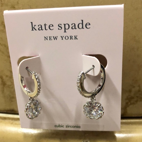 Kate Spade ♠️ Crystal hoop earrings - Picture 2 of 4